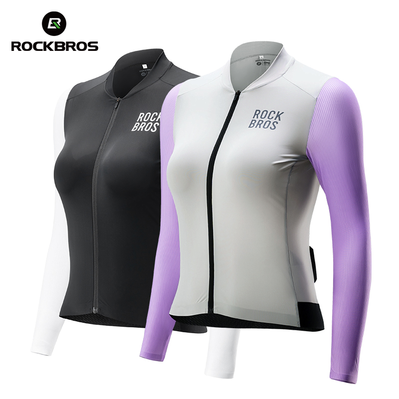 HOT ROCKBROS Female Cycling Jersey Lightweight Breathable Long Sleeves Cycling Shirt Soft High Elastic Jersey Women Cycling Clothing
