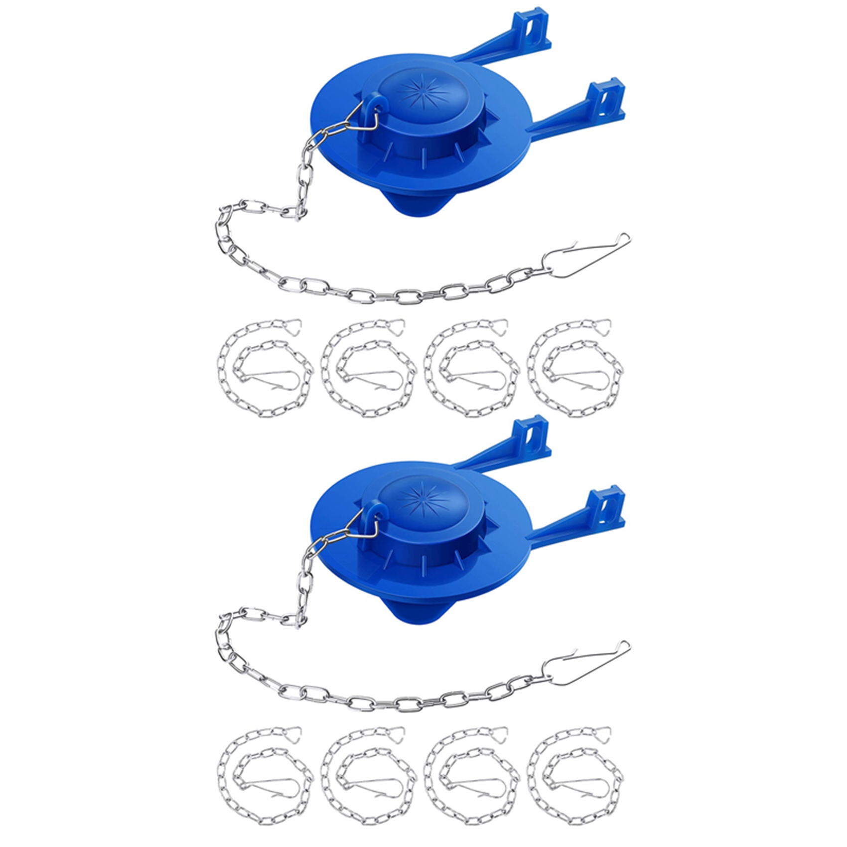 NAMUNY 2X Toilet Flappers Replacement Universal Rubber Toilet Bowl Flapper with 8 Pcs Flapper Chains Replacement