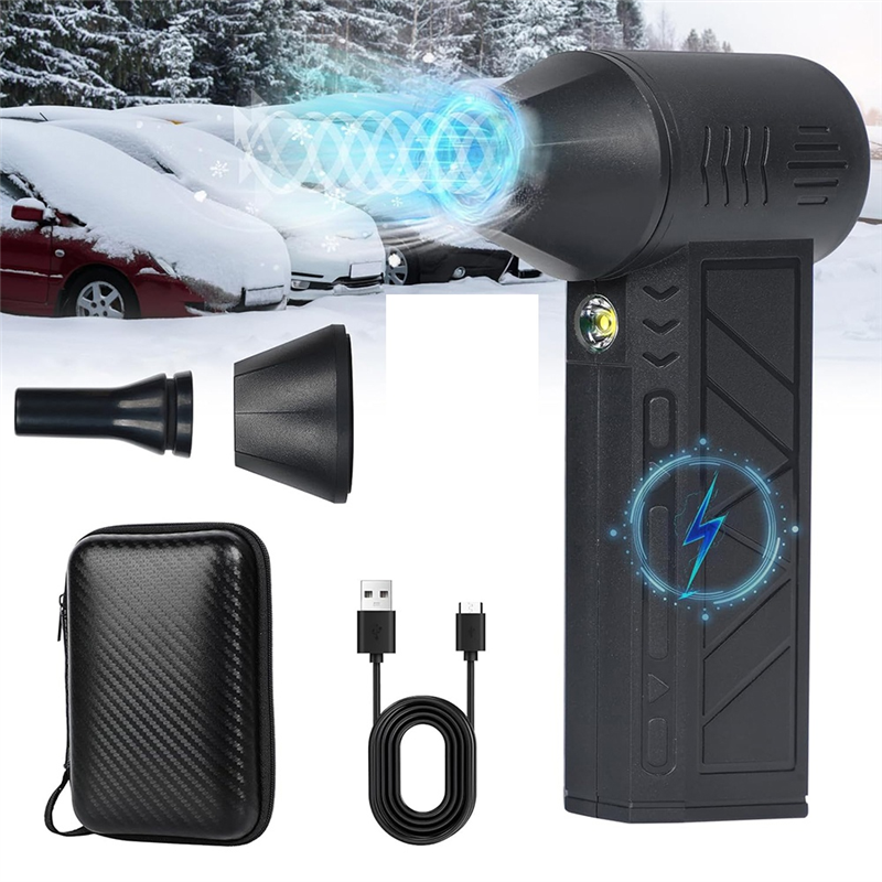 LED Equipped Mini Turbo Snow Blower - Portable Handheld Dust and Snow Cleaner for Cars