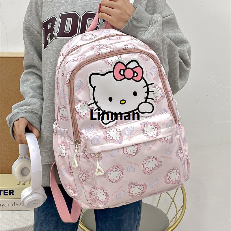Sanrio Start Of School Season Backpack Anime Kuromi Cinnamoroll Student Bag Large Capacity Women Bag For Children Girls Gift