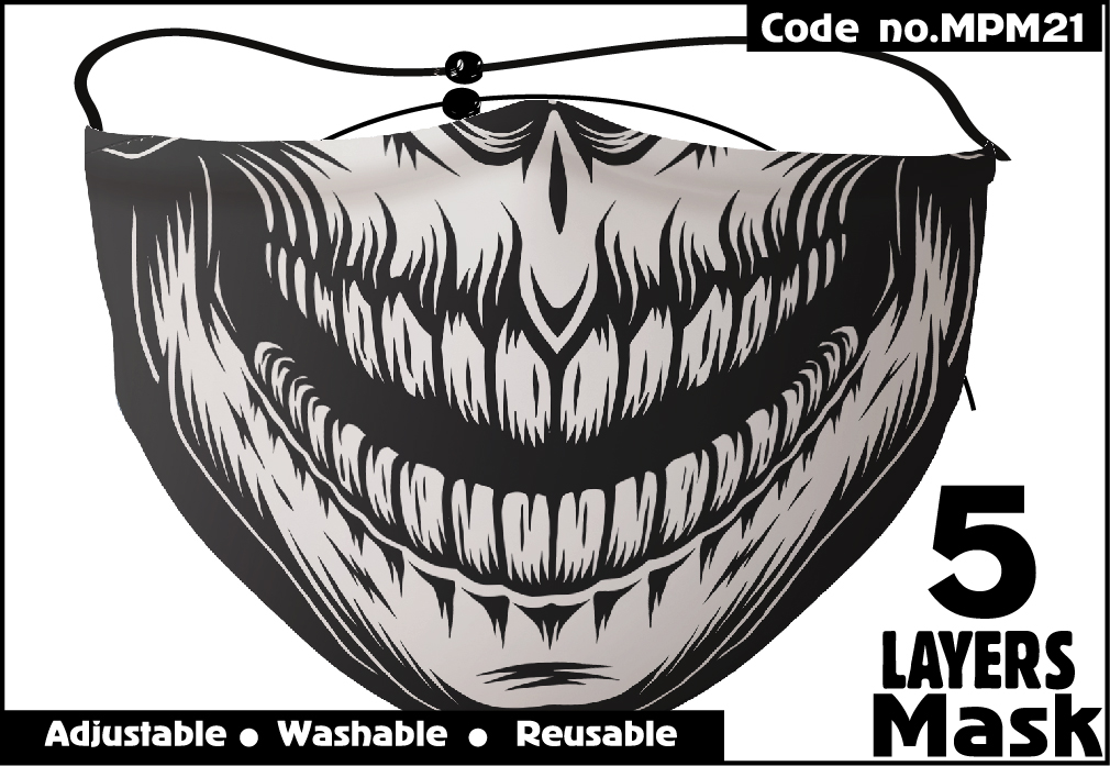 Adjustable Washable Reusable Full printed 5 Layer Mask -32