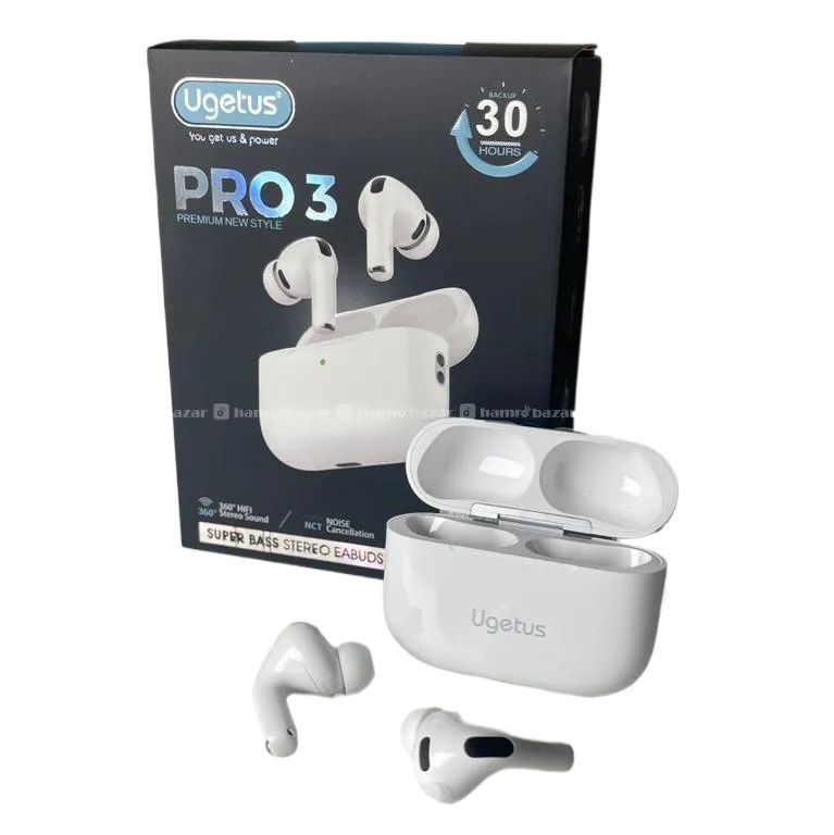 UGETUS PRO 3 30Hours Backup ENC + ANC Wireless Earbuds Noise Reduction (6 Months Warranty)