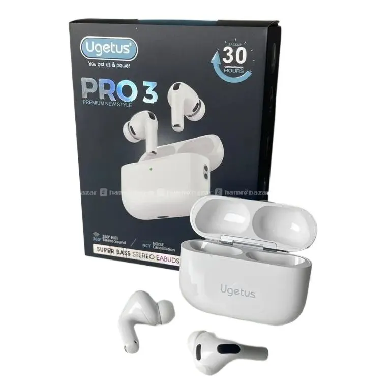 UGETUS PRO 3 30Hours Backup ENC + ANC Wireless Earbuds Noise Reduction (6 Months Warranty)
