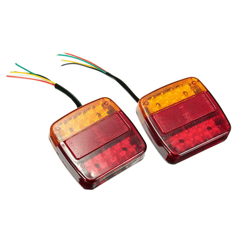 Towing Taillight 2Pcs 12V 26LED Waterproof Car Tail Light for RV ATV Motorbike Brake Lamp Stop License Plate Reflector