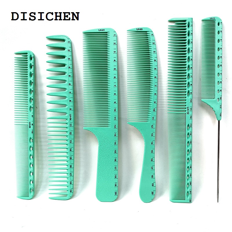 DISICHEN New 1Pc Barber Shop Haircut Comb Light-blue Hairdressing Graduated Comb With Laser Scale Salon Hairstylist Hair Trimming Tools Y1013