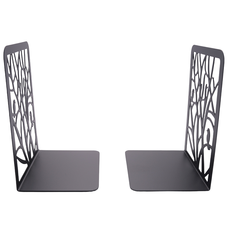OYPFXMI Book Ends, Book Ends for Shelves, Decorative Bookends for Books, Bookends for School, Home Or Office (Black, 1 Pair)