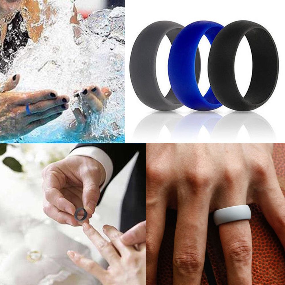 Trendy Gift Unisex Outdoor Sports Comfortable Flexible Fashion Jewelry Silicone Ring Rubber Band