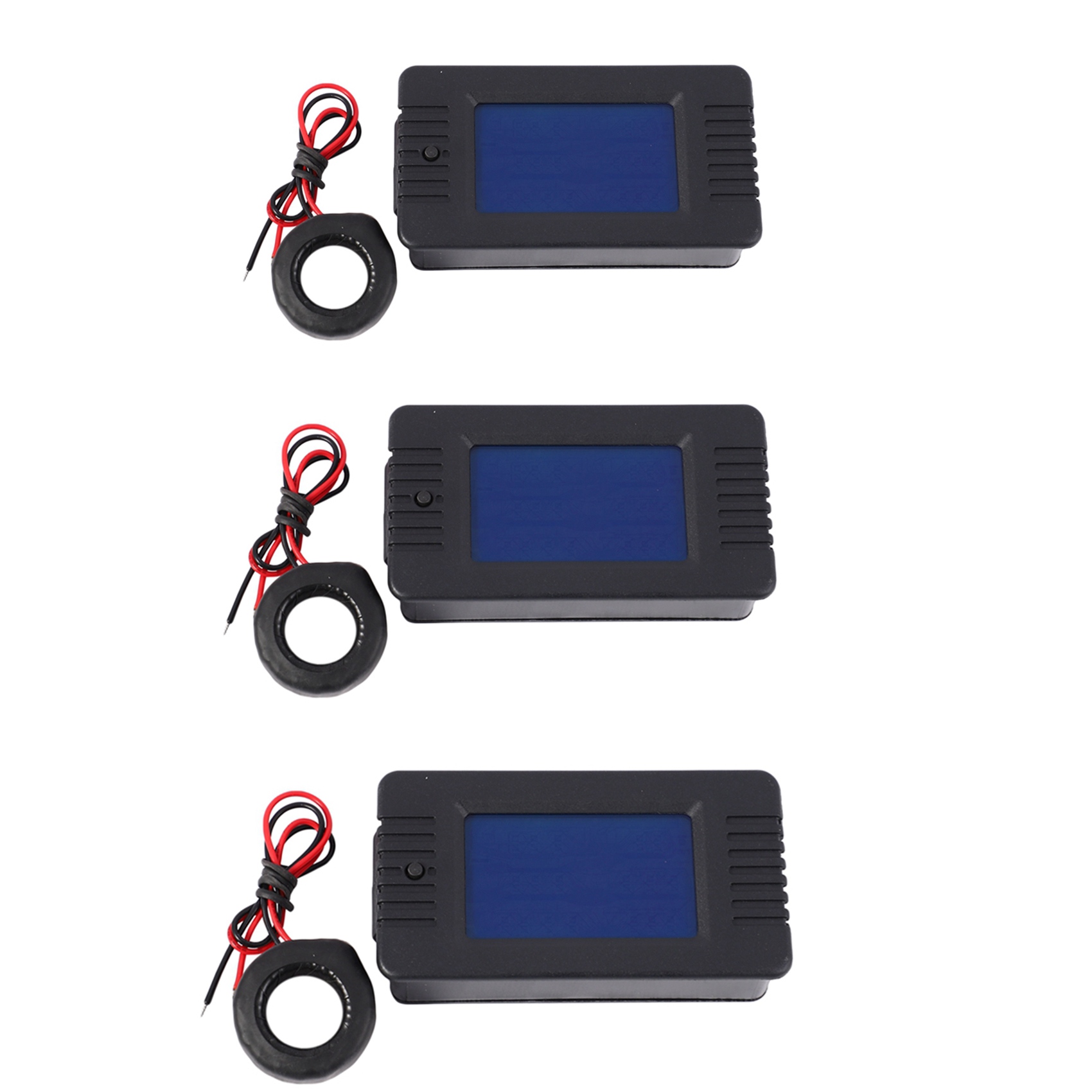 OUMERY 3X Newest AC 6In1 220V 100A Single Phase Digital Panel Amp Volt Current Meter Watt Kwh Power Factor Meter with Coil CT