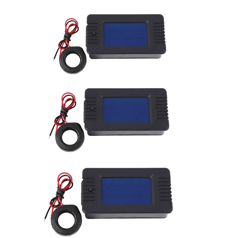 OUMERY 3X Newest AC 6In1 220V 100A Single Phase Digital Panel Amp Volt Current Meter Watt Kwh Power Factor Meter with Coil CT