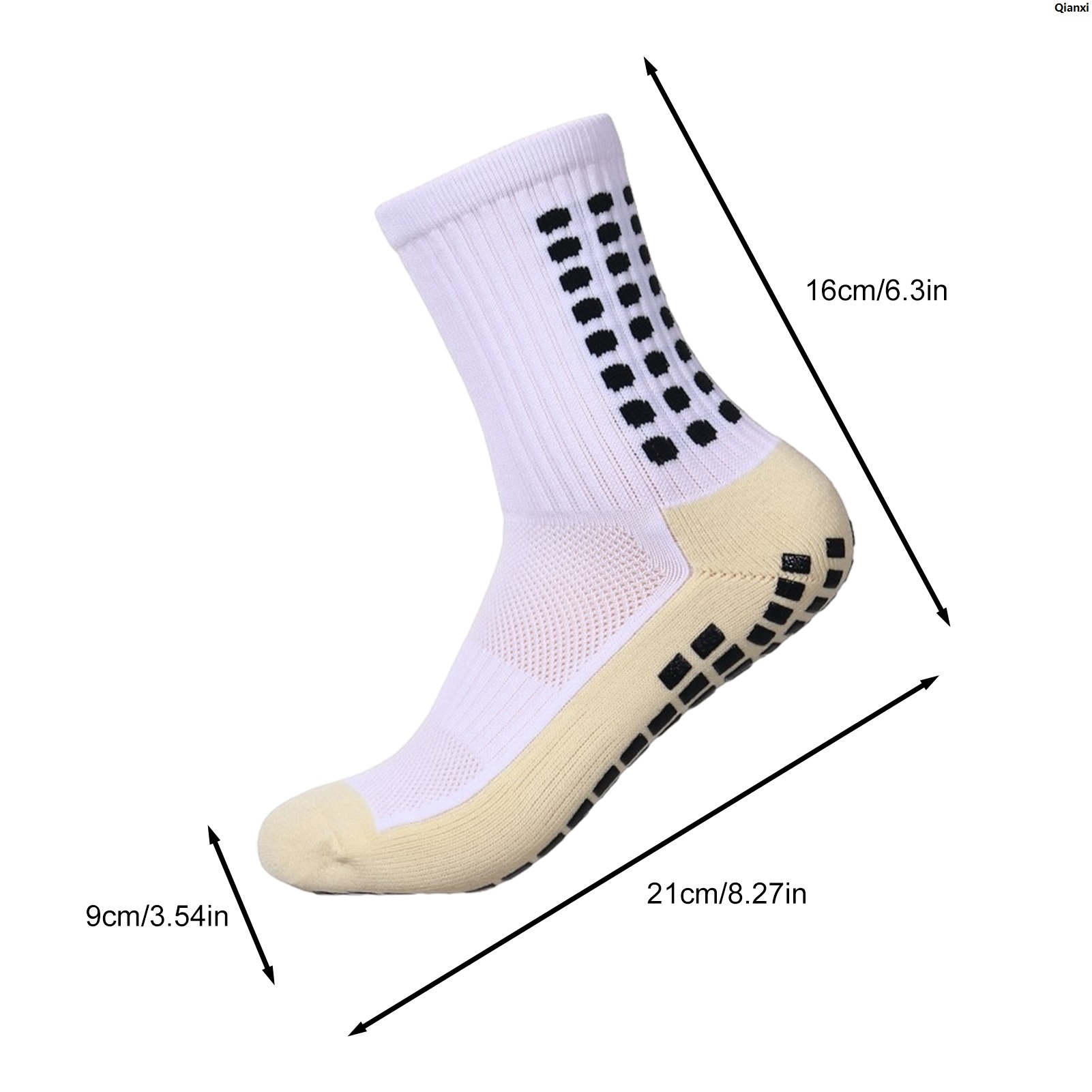 QianxiSales promotion New Anti-slip high elasticity soccer basketball wear suitable for non-slip high quality anti-slip sports socks men's sports socks daily sweat absorption fine knitting 2 pairs of socks