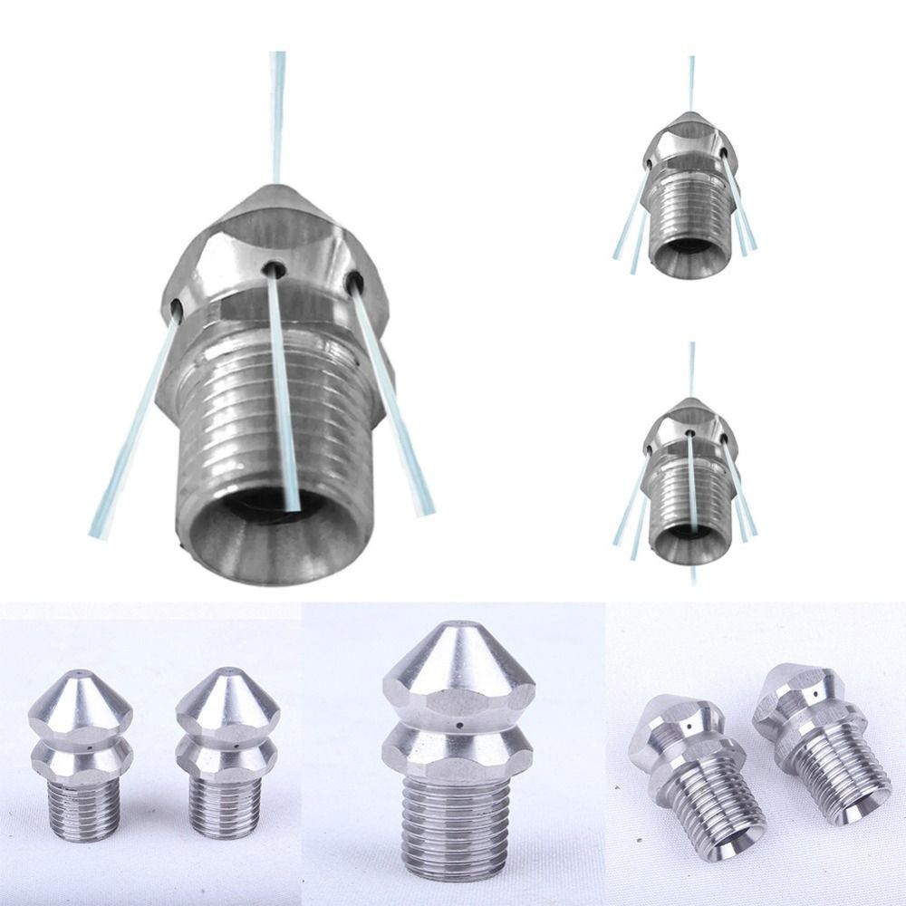High Quality Drain Cleaning Sewer Cleaning Nozzle 4/5/7 Jets 1/4 Inch Pressure Washer Sprayer Pipe Dredging Stainless Steel Drain Nozzle