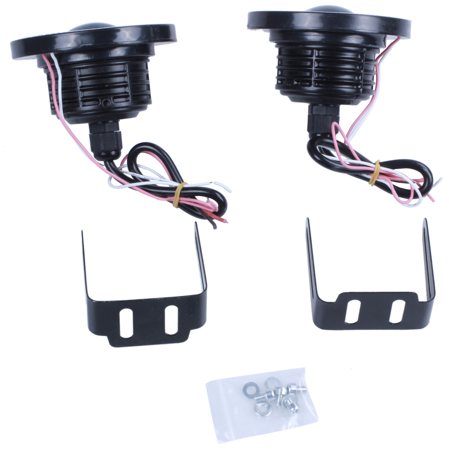 2Pcs Car Universal 3.5 Inch Cob Angel Eye Fog Lights Headlights Red