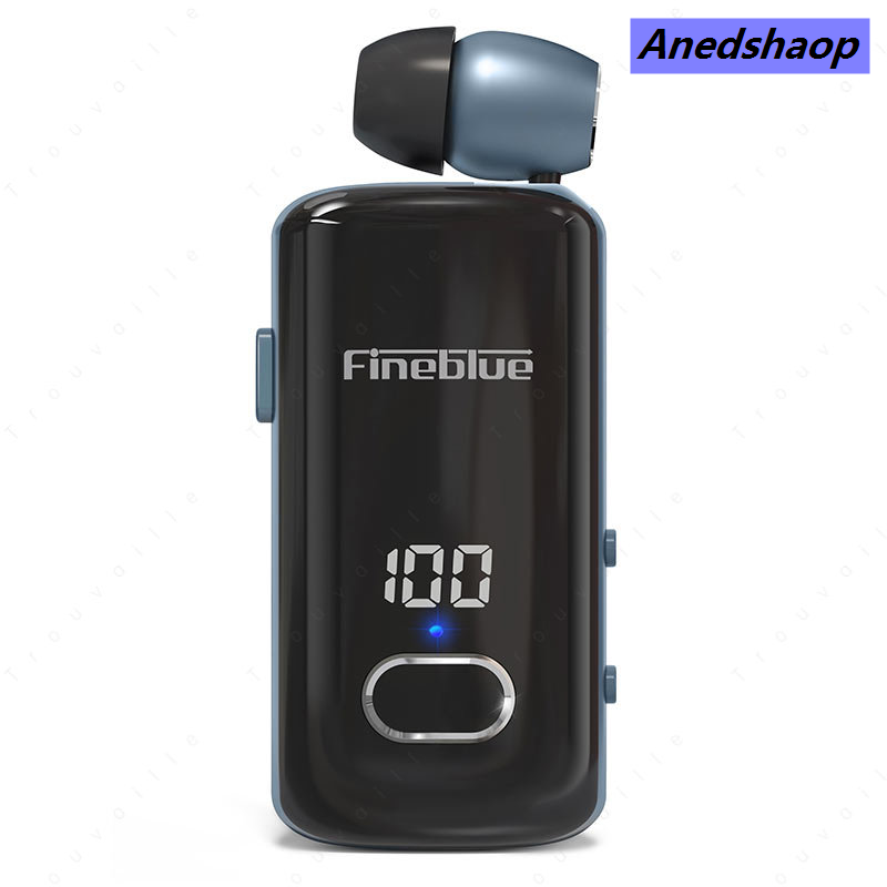 NEW Anedshaop Fineblue F580 Clip-on Lotus Wireless Headset Bluetooth 5.3 Headphones 【2025 Version】 with Mic Power Display Earbuds Noise Cacelling Auriculares