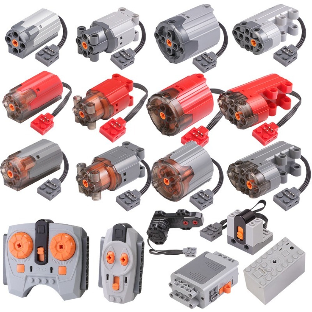 New PF MOC Building Blocks Power Functions Gray/Red Technical Motor Parts Assembling Bricks DIY Servo Motor Receiver Controller Children's Toy