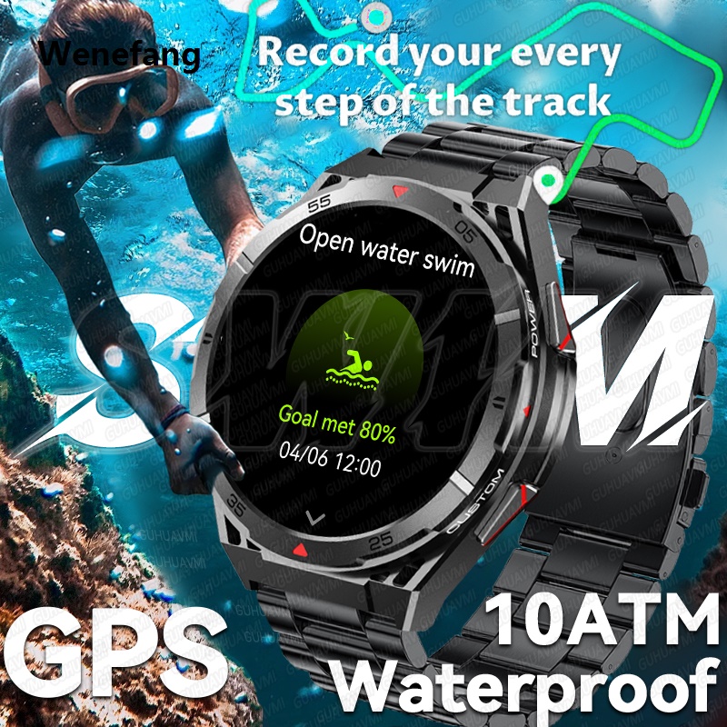 Wenefang 2025 For XIAOMI NEW Outdoor Smart Watch 1.43'' AMOLED Display Altitude Luxury Compass Built-in AGPS Bluetooth Call 3ATM SWIM Smartwatch