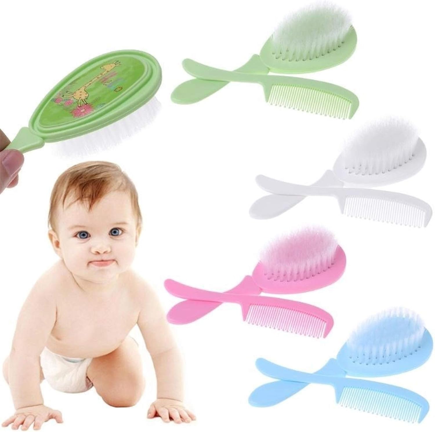 Baby Hair Brush and Comb Set: Gentle Cradle Cap Care for Newborns and Toddlers