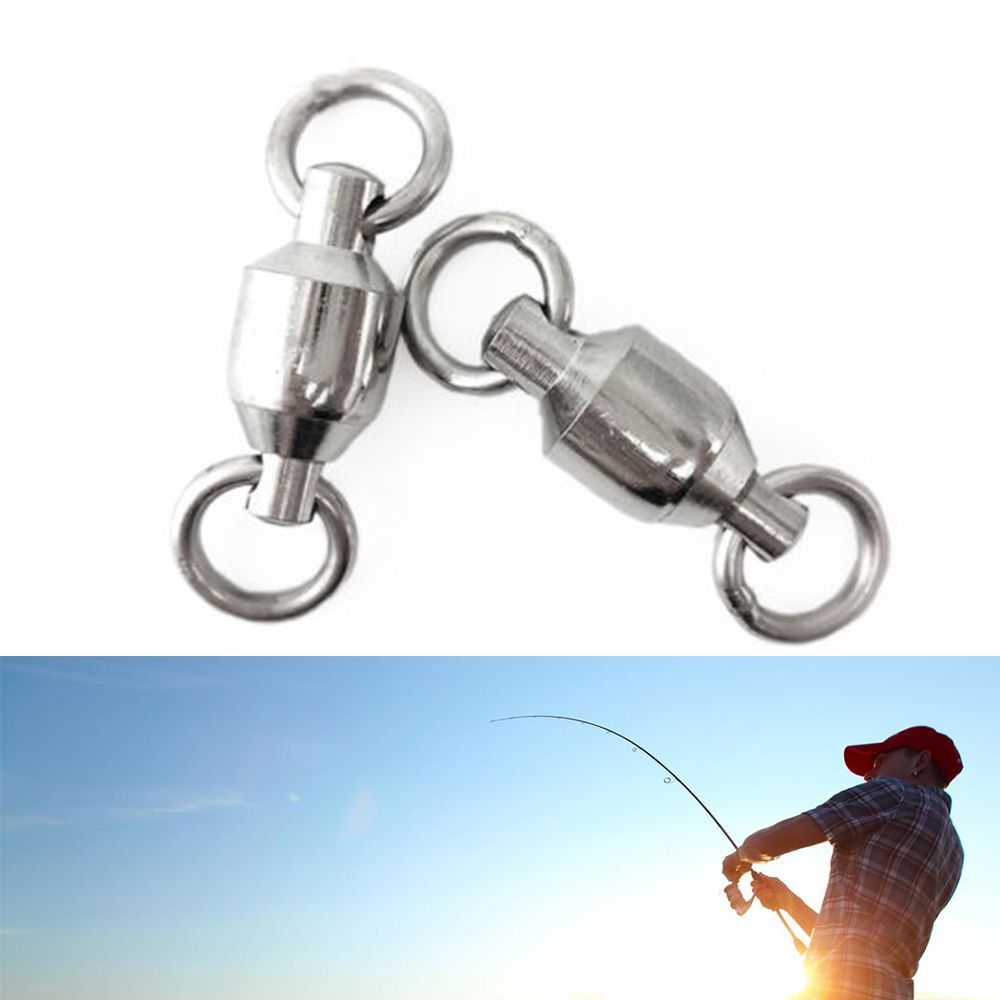 5PCS Durable Size 0# to 10# High Quality Fishing Rolling Swivel Connector Solid Ring Heavy Duty Ball Bearing Barrel
