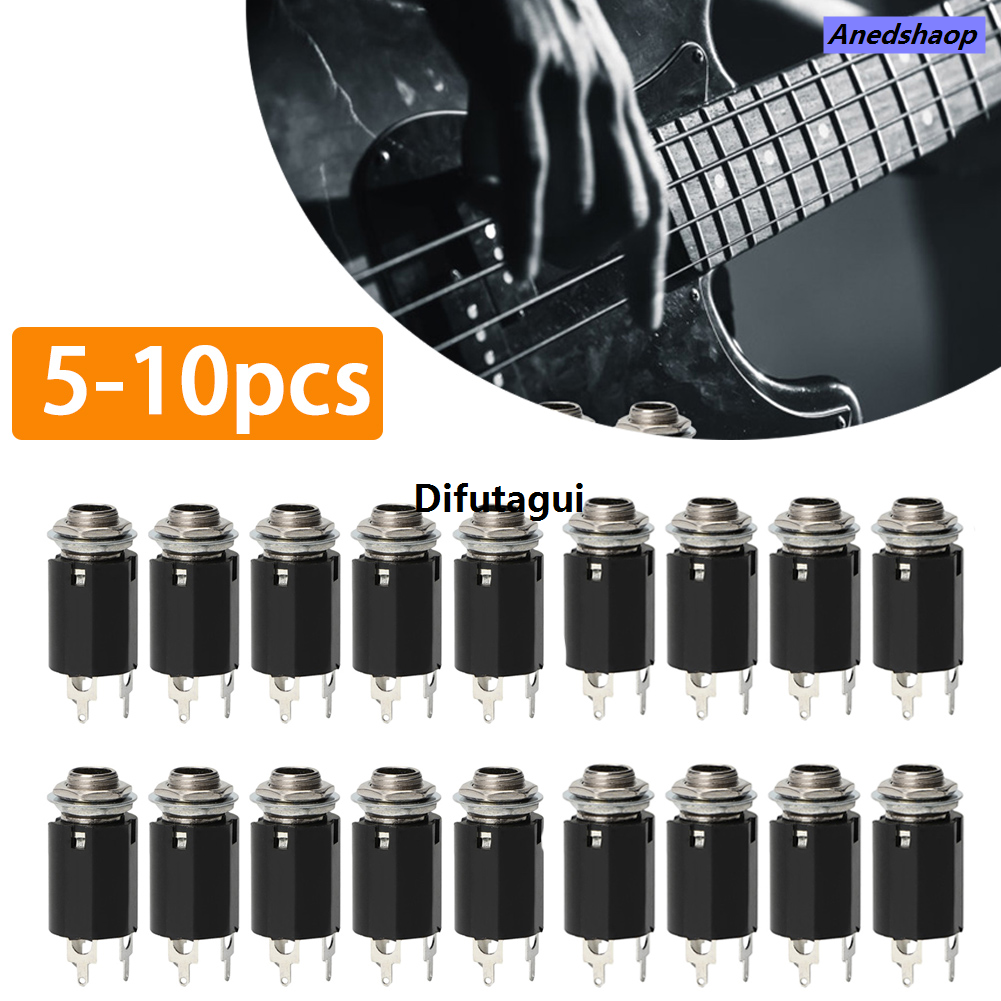 Difutagui Guitar Stereo Output Plugs Delicate Design Acoustic Electric Sales promotion Luxury Guitar EQ Socket Plug 6.35mm Jack Stereo Output Sock