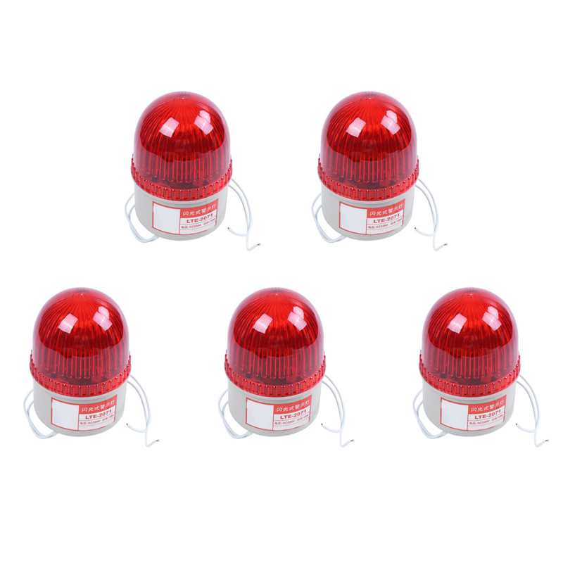 fasdaga 5X AC 220V 15W Red Light Industrial Signal Tower Flash Warning Lamp