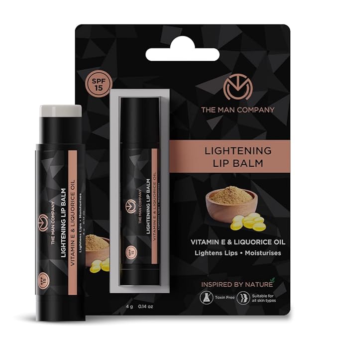 The Man Company Lip Balm for Dry, Chapped and Dark Lips - 4gm | Moisturizes, Nourishes & Soften Lips with the power of Vitamin E, Coconut & Olive Oil