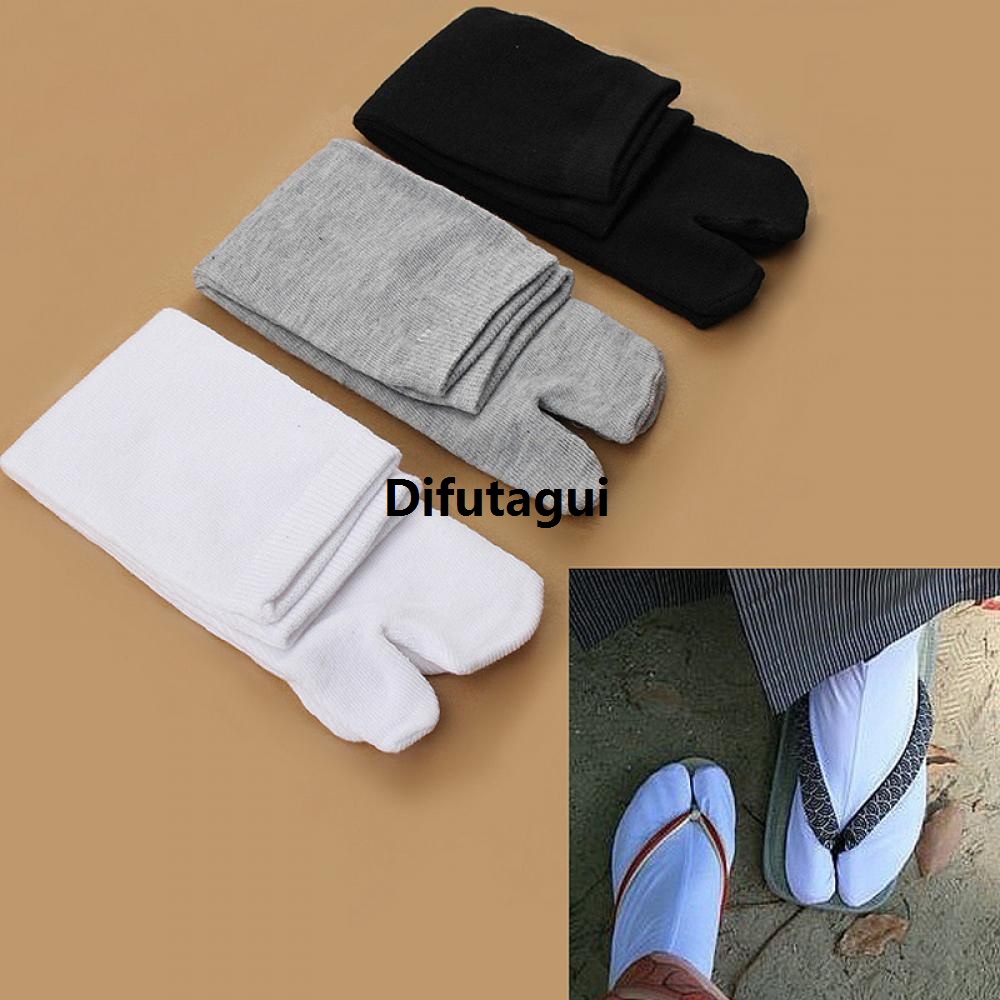 Difutagui Bamboo Japanese Men And Women Summer Fiber Two Finger Socks Black Original Kimono Flip Flop Sandal Split Ninjia White Tabi Toe Socks
