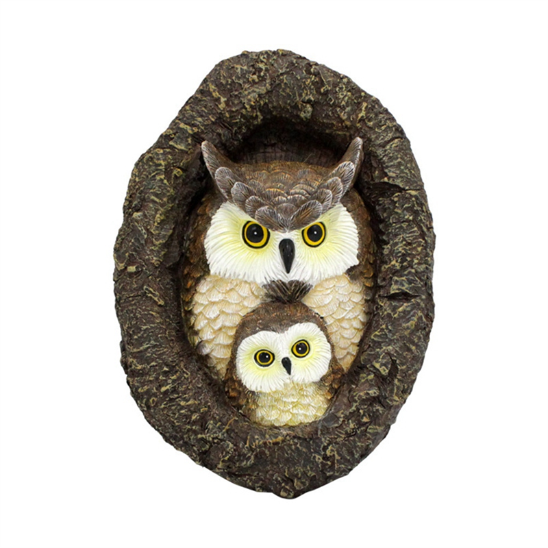 Mother and Child Owl Tree Hole Pendant Mini Cute Owl Ornaments