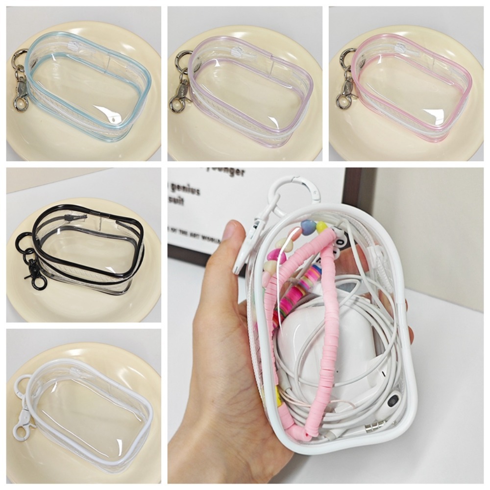 Headphone Hanging Bag With Keychain Phone Charger Bag Anti Drop Waterproof Data Cable Storage Bag Portable Transparent Digital Storage Bag Phone Charger
