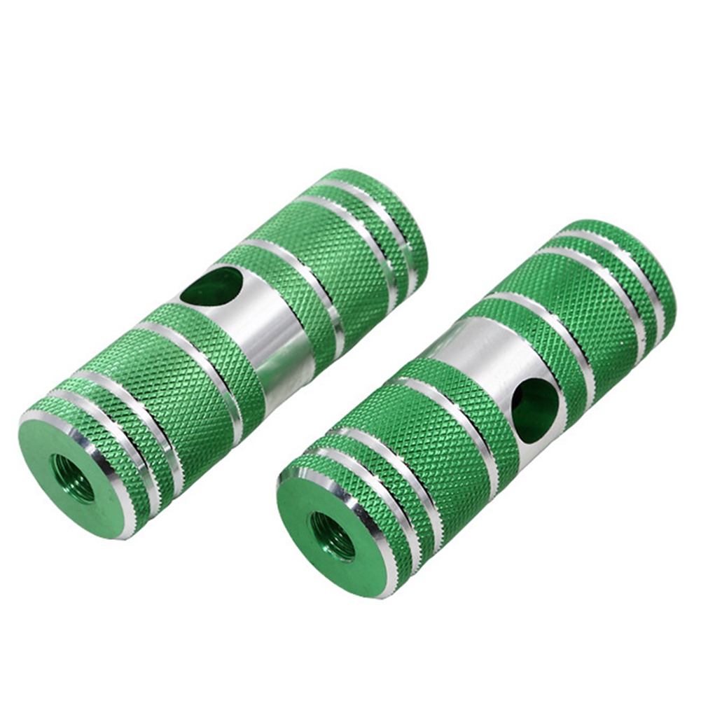 2Pcs Nonslip Bike Pedal Front Rear Axle Foot Pegs BMX Footrest Green