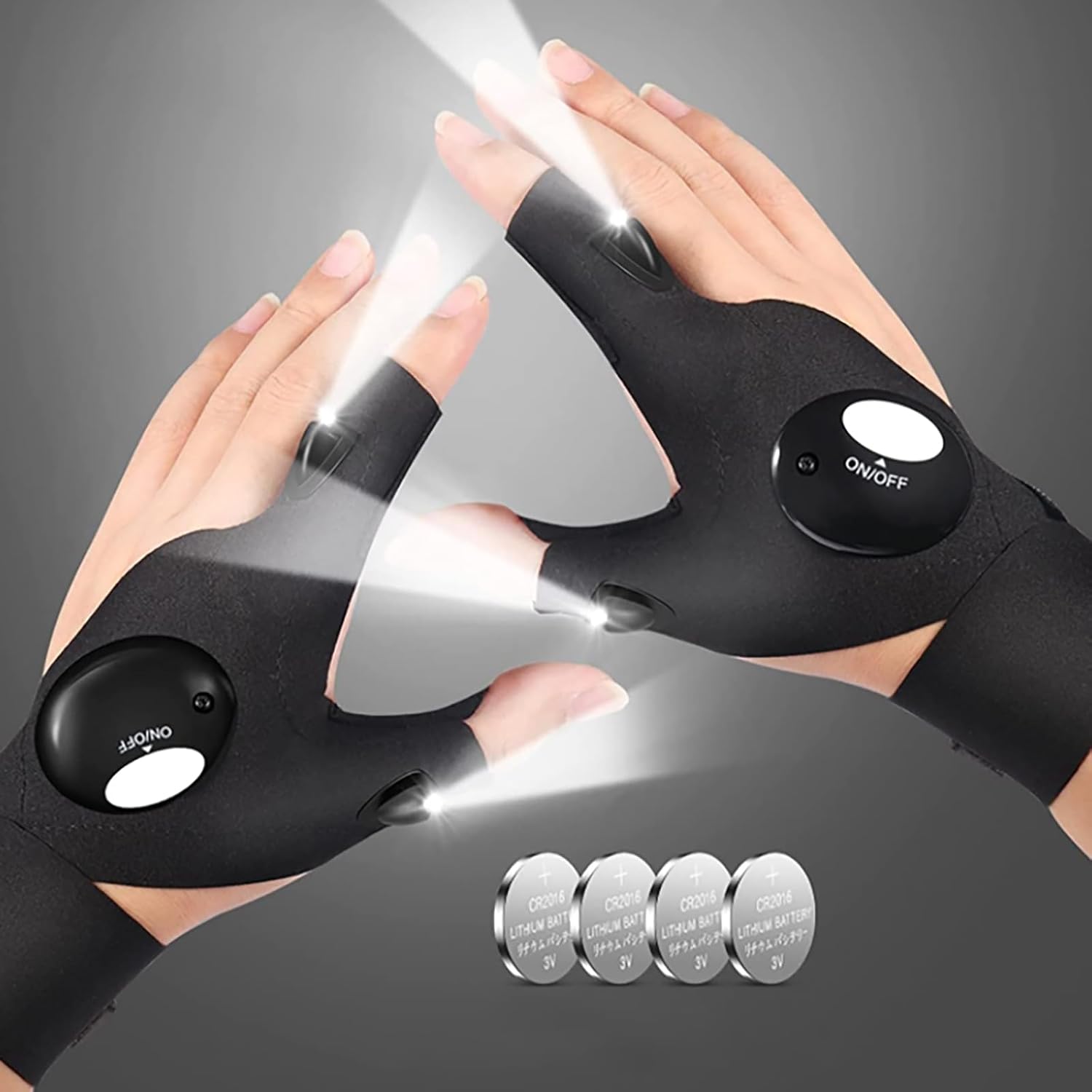 LED Flash Light Gloves | Hands Free Light Gloves for Repair, Camping, Fishing & Night Work