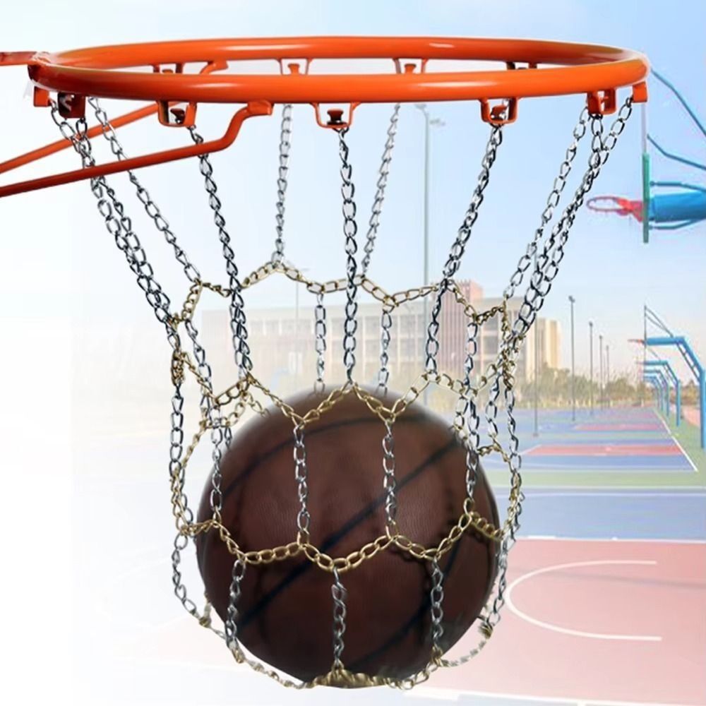 New Galvanized Steel Basketball Target Net Rustproof Durable Chain Net Heavy Duty Replacement Basket Frame Outdoor