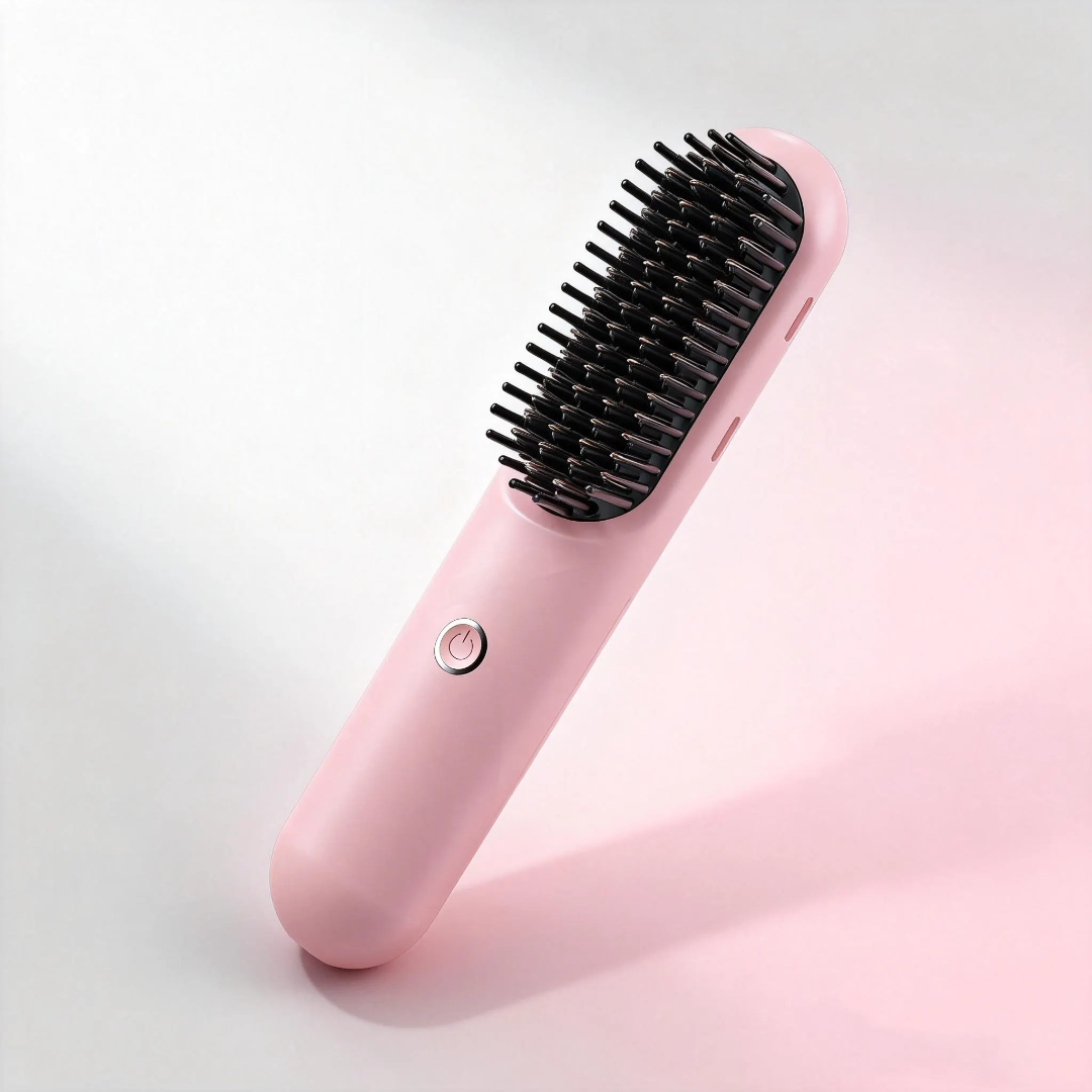 Rechargeable Cordless Hair Straightener Comb with LCD Display | Ceramic Coated Fast Heating | Adjustable Temperature | Portable Mini Hair Styling Tool - Shophill