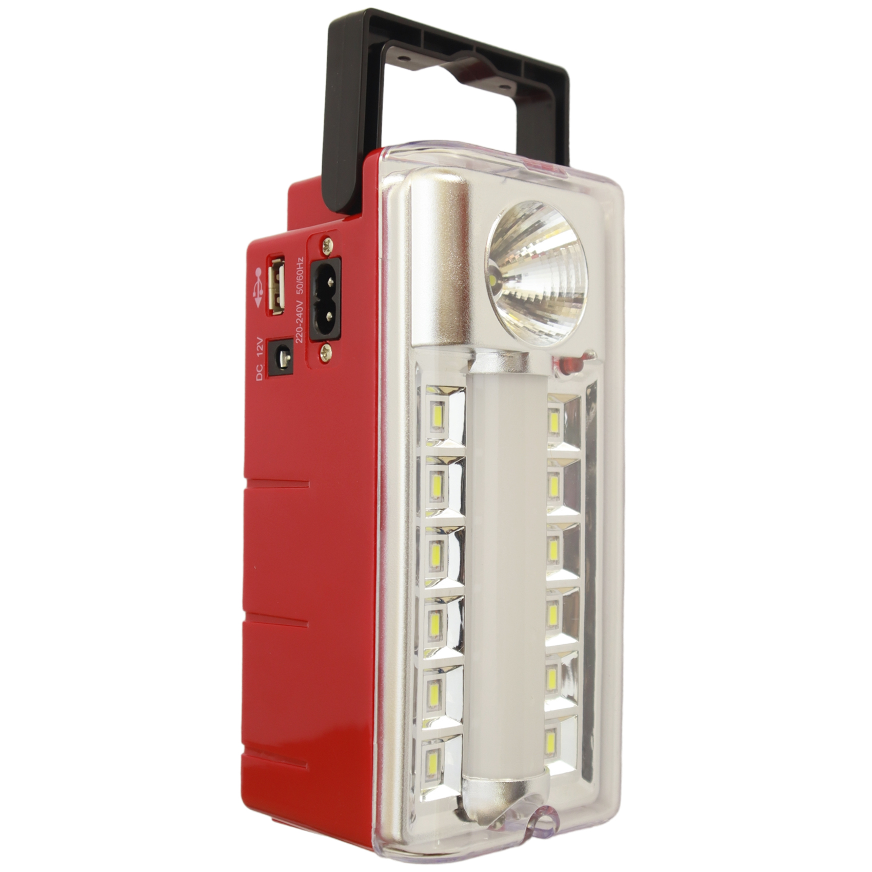 Rechargeable LED Emergency Work Light with Torch - 12x0.5W SMD + LED Tube, USB Power, Wall-Mountable - For Home, Camping, Power Outage