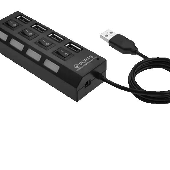 Usb 4 Port Usb 2.0 Hub With On / Off Switch High Speed Support Power High Speed Pc Computer Accessories