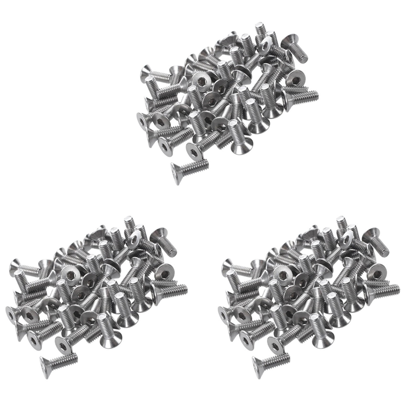 NAMUNY 150 Pcs Stainless Steel Countersunk Screws, Hexagon Socket Hex Key Bolts x 12mm