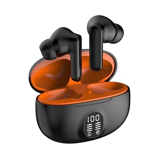 ENC Bluetooth 5.3 Earbuds (SGK-06) 6 Months Warranty | 60H Playtime | Deep Bass | Noise Cancellation | Touch Control | IPX4 Water Resistant | Hi-Fi Stereo Wireless Earbuds for Gaming, Music & Calls