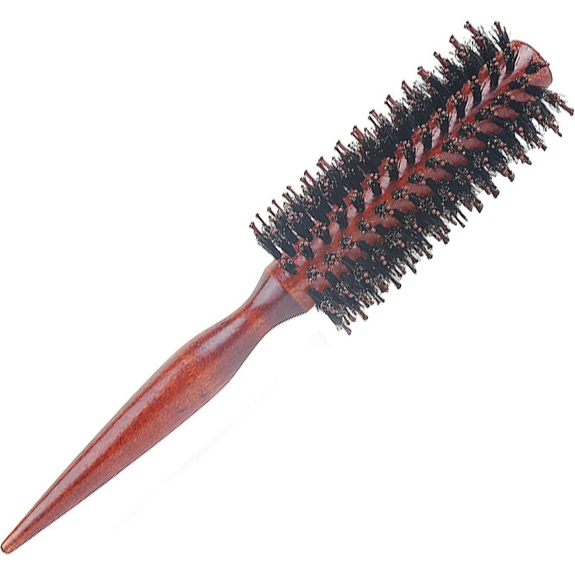 Style Wood Handle Round Rolling Brush Straight Twill Hair Comb Boar Bristle Round Barrel Hair Curling Brush Hairdressing Tool