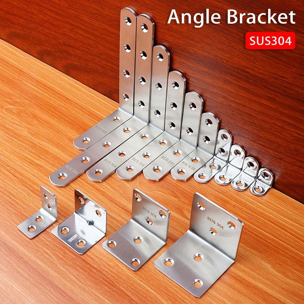 1Pcs Durable Cabinet Screens Wall Angle Bracket SUS304 Stainless Steel 90 Degree Right Angle Corner Brace Joint L Shape Furniture Fastener Shelf Support Bracket