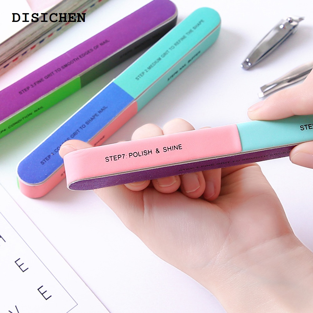 DISICHEN 【2025 Version】 Mini Colorful Nail File Polish Sanding Six-sided Polishing Manicure Nail File Sandpaper Pedicure Tools Nail Accessories