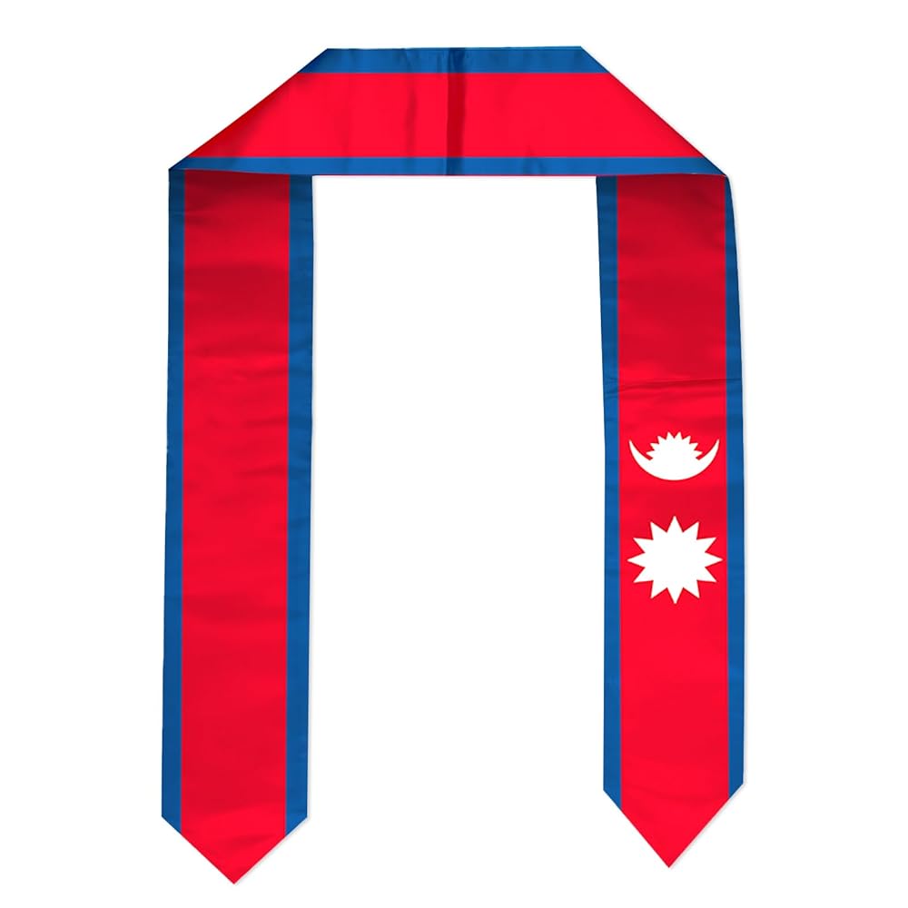 Nepali Flag Khada Graduation Stole Sash