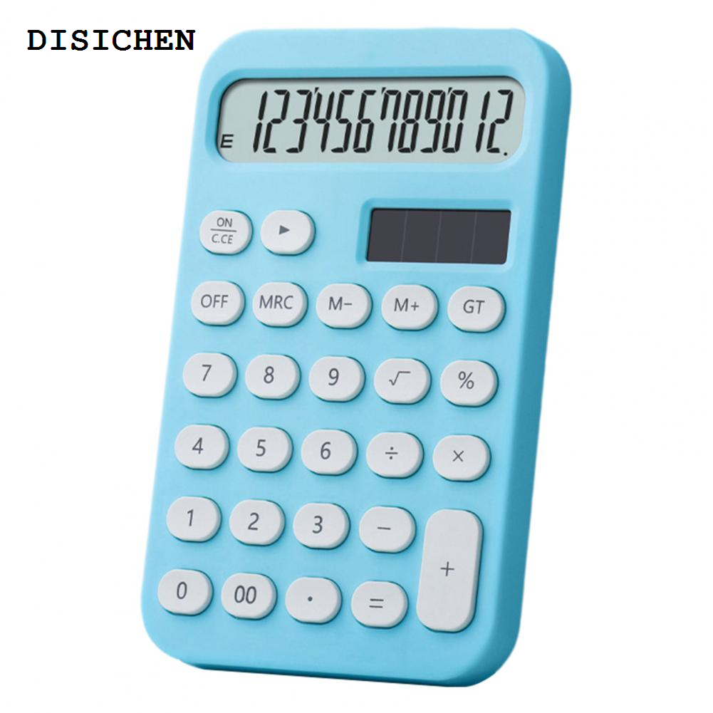 DISICHEN Bargain price Mini Calculator Compact Mini Easy to Carry LCD Screen Responsive Button 12 Digits Mini Portable Student Office