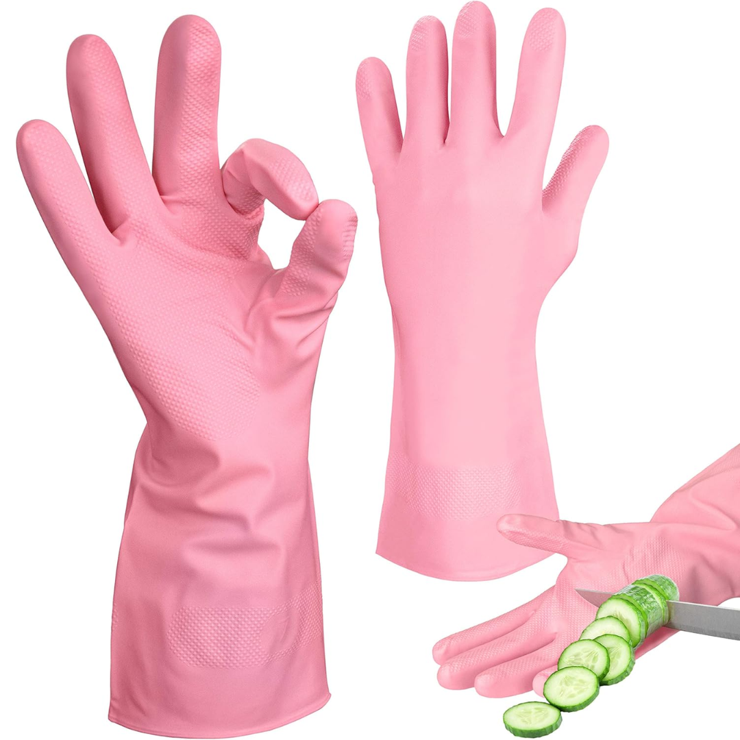 Kitchen Rubber Gloves for household work and garden use for ladies and men, reusable latex material (Best quality 1 pair)