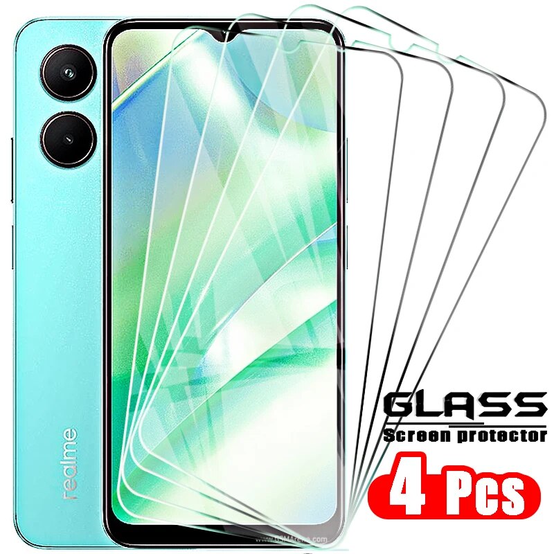 4PCS Protective Glass for realme C33 2023 C35 C31 C30s C25 C21y C20A C11 C12 C15 C17 C3 X3 Superzoom X2 Pro Xt Screen Protectors