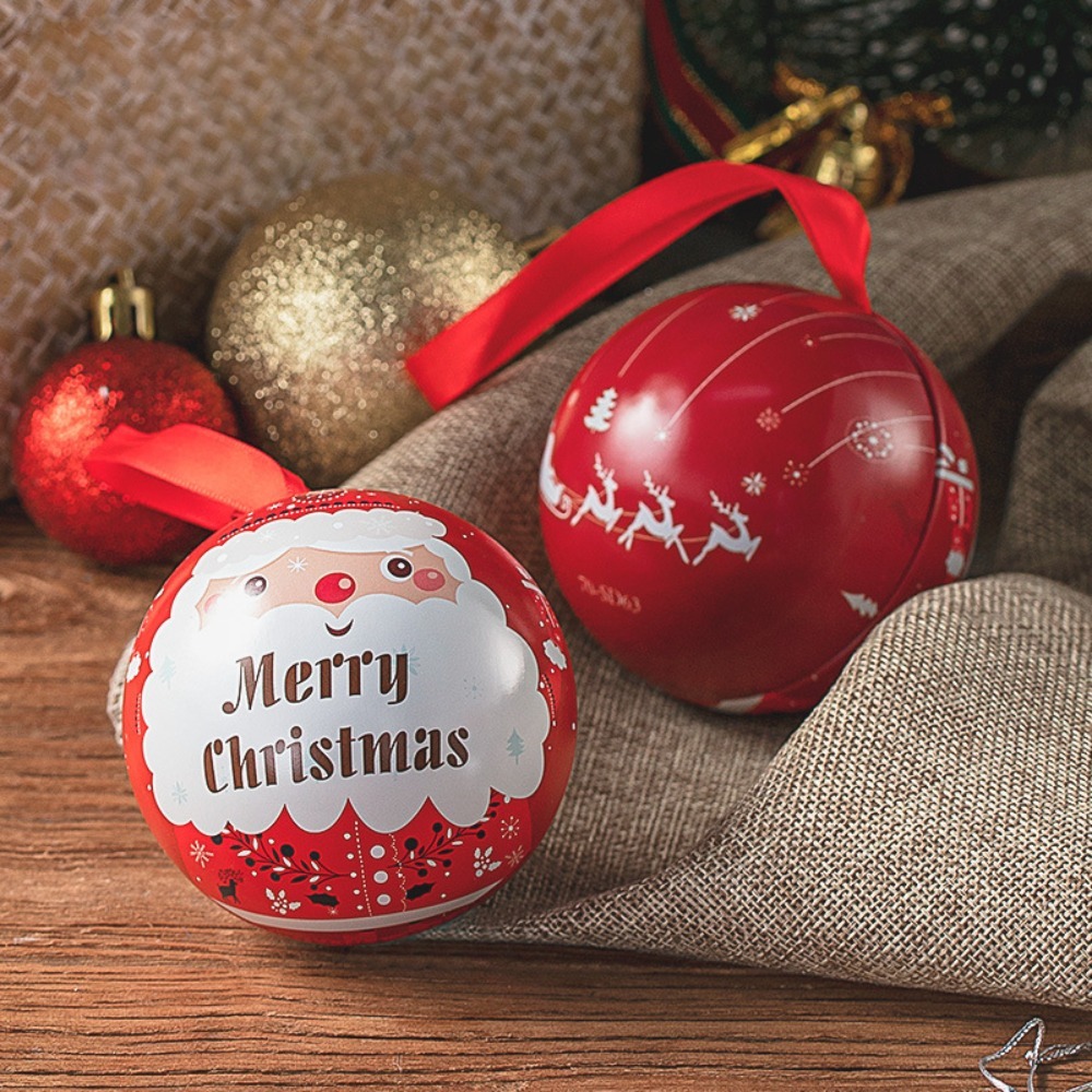 Gifts Pendant Ornaments Christmas Tree Balls Tinplate Plastic Hanging Ball Fillable Hanging Christmas Tree Decoration Party Supplies