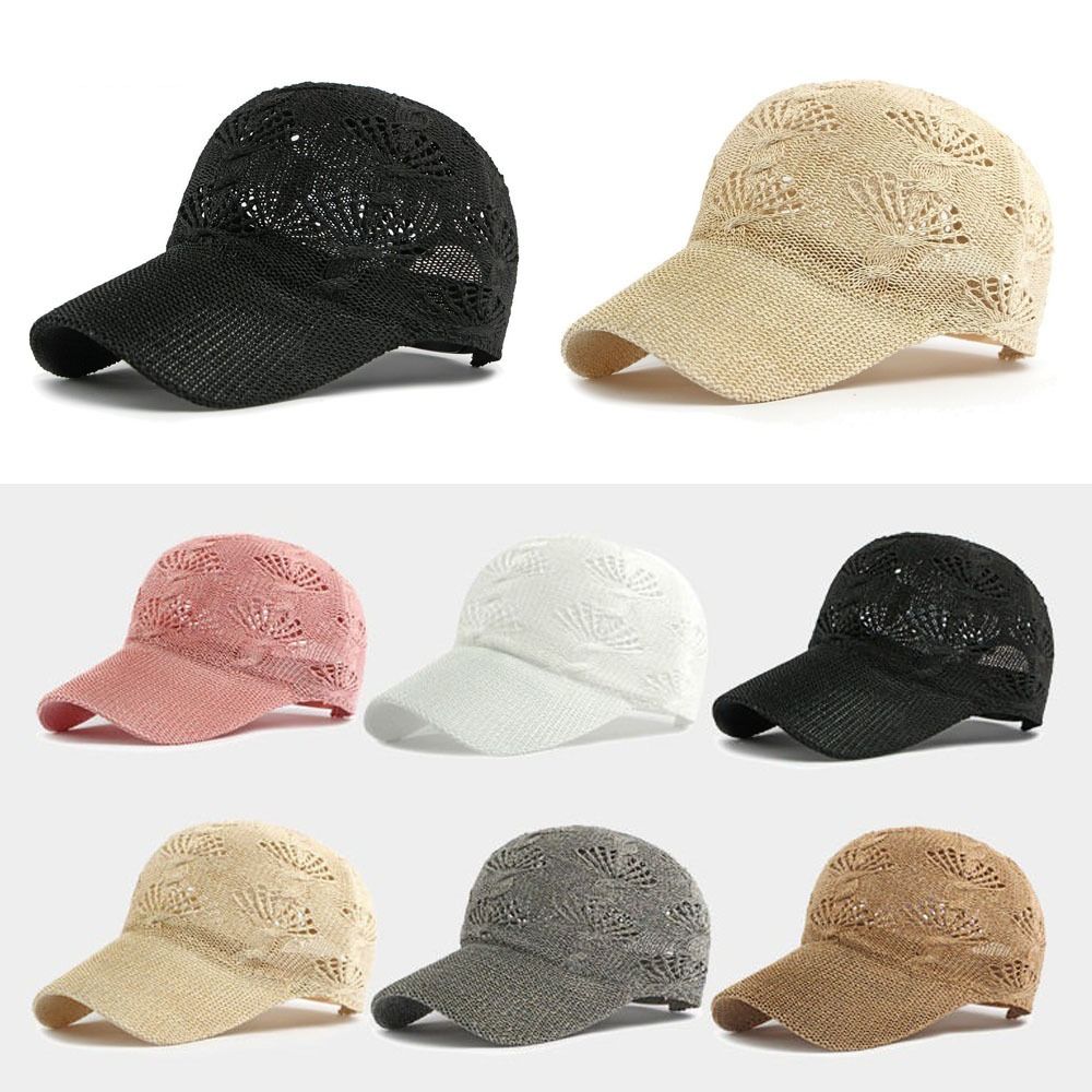 High Quality Retro Hollow Baseball Cap Adjustable Hollow Breathable Knit Hat Casual Breathable Adjustable Cap Hiking Outdoor