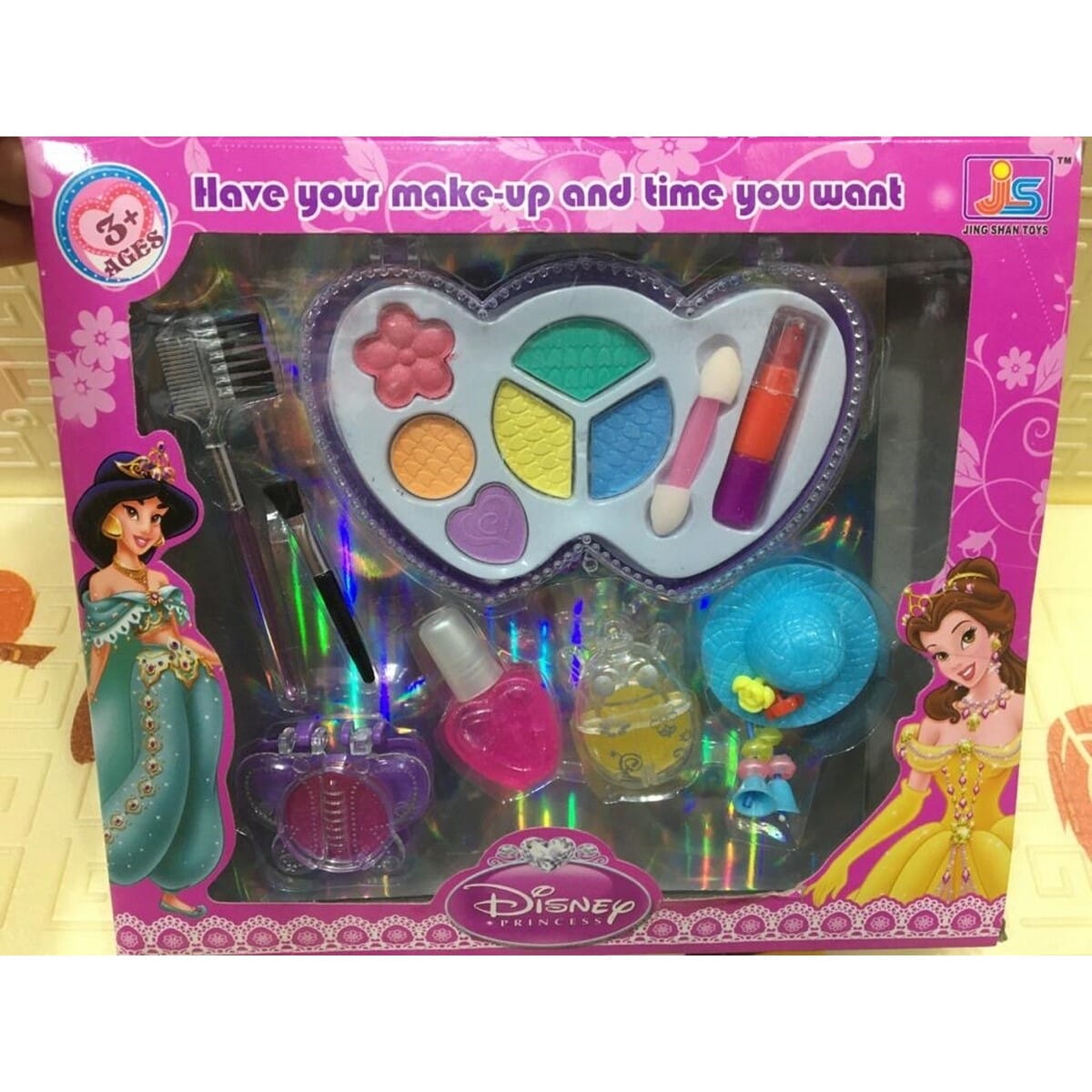 Vylon Disney Princess Real Makeup Toy For Girls Washable Cosmetic Set Pretend Play Gifts for Toddler Kids