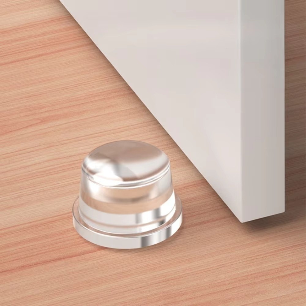 New Transparent Silicone Silicone Door Stopper PET Oil Rubbed Anti Bump Pad Creative Cylinder No Drill Door Stopper Travel Use