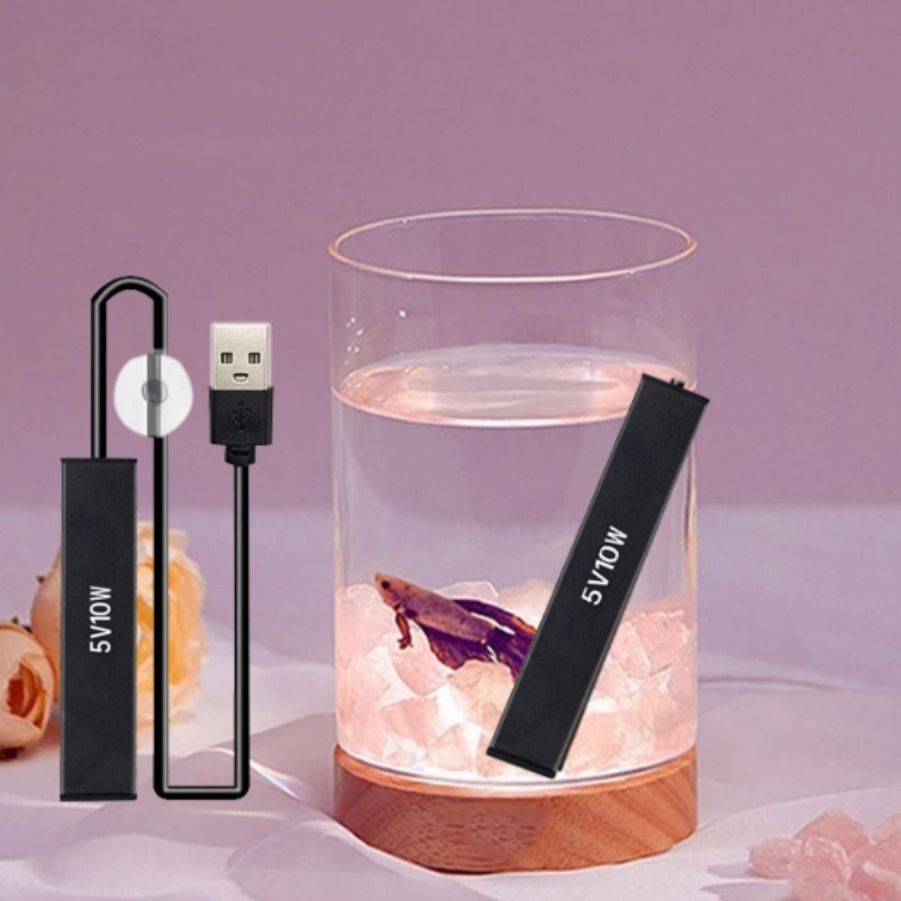 Practical 5/10W Mini Aquarium Heater Energy Saving Aluminum Alloy Fish Heating Rod Aquarium Heating Rod Automatic Thermostatic Turtle Heater Fish