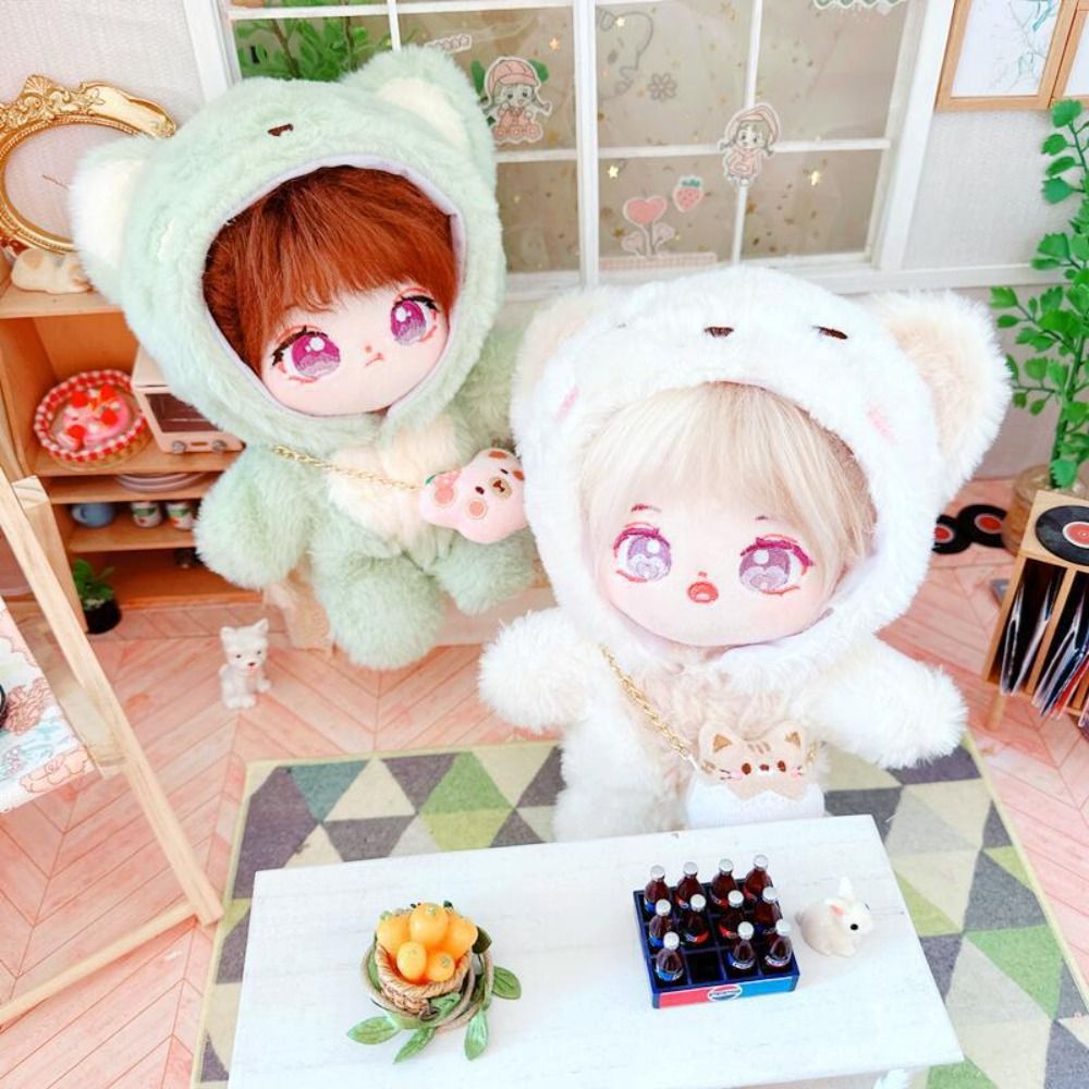 High Quality Fashion Doll Hoodies Cat Animal Mini Doll Fur Coat Fur Mini Cute Bags 20cm Doll Clothes/Cotton Stuffed Dolls