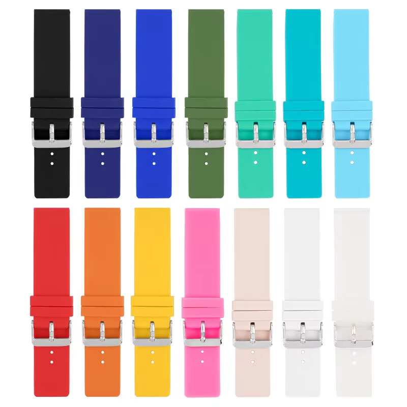 12mm 14mm 16mm 18mm 20mm 22mm 24mm Silicone Waterproof Watch Strap Universal Rubber Sport Watchband Bracelet With Tools