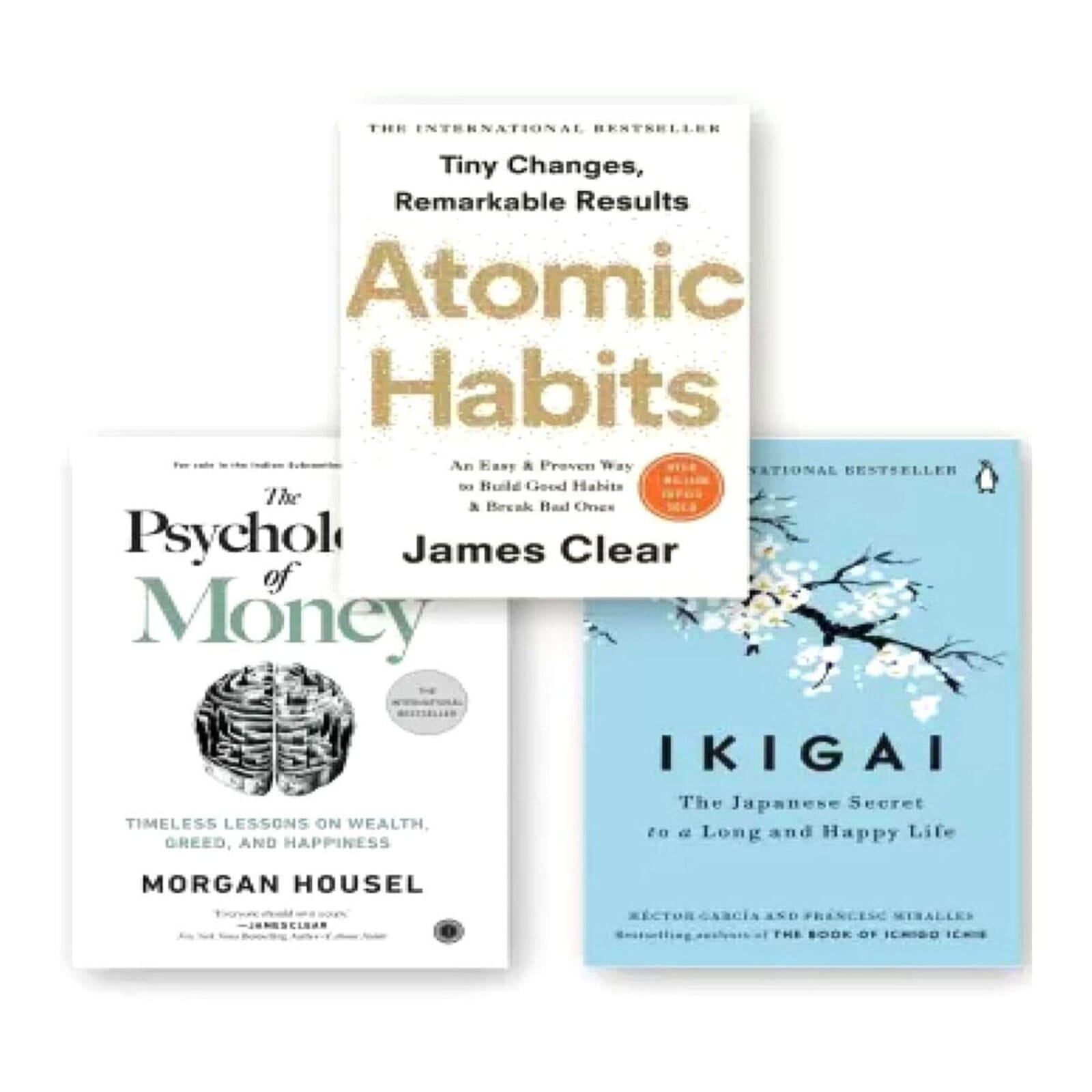 Atomic Habits ,The Psychology Of Money , Ikigai (Combo Of 3 Self-Help Book)
